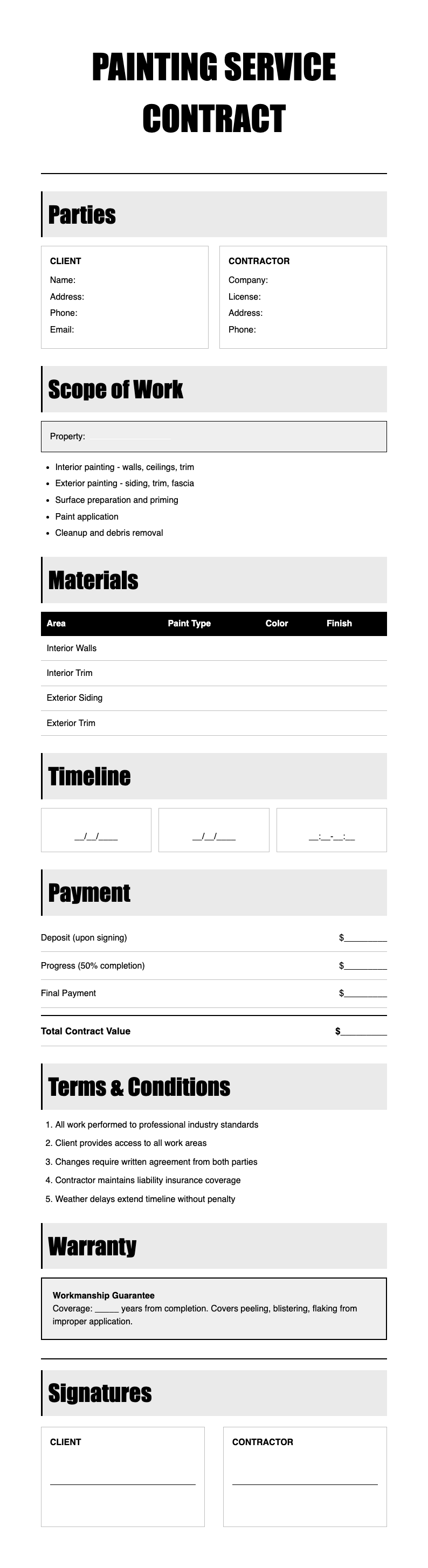 Monochrome stark painting contract